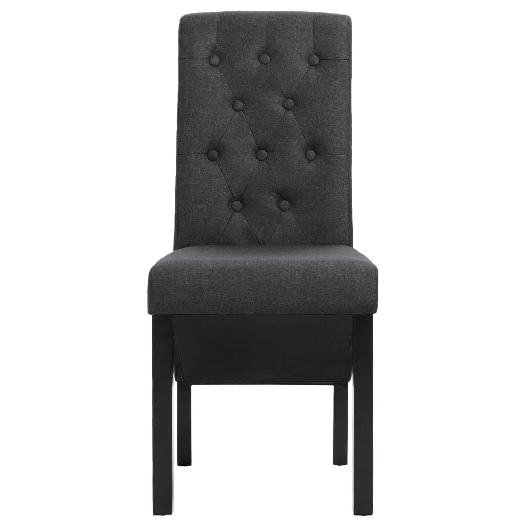 vidaXL Dining Chairs 2 pcs Dark Gray Fabric