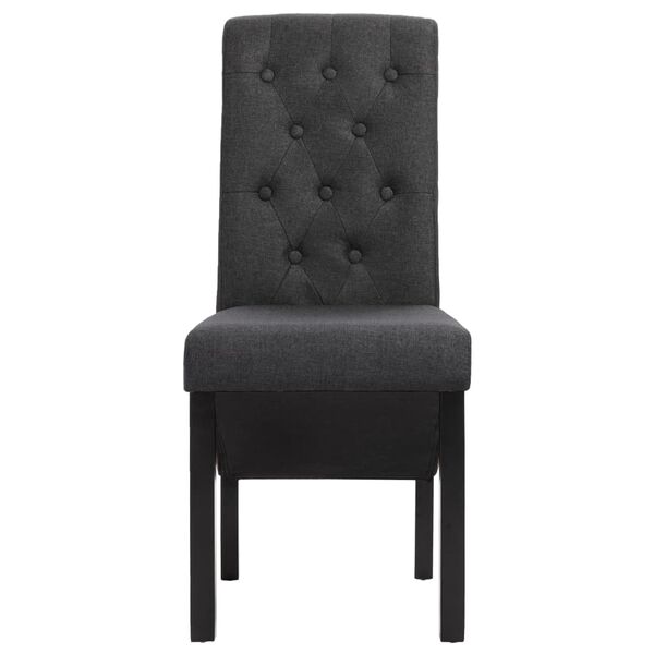 vidaXL Dining Chairs 2 pcs Dark Gray Fabric