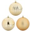vidaXL Christmas Bauble Set 3 pcs Gold Plastic