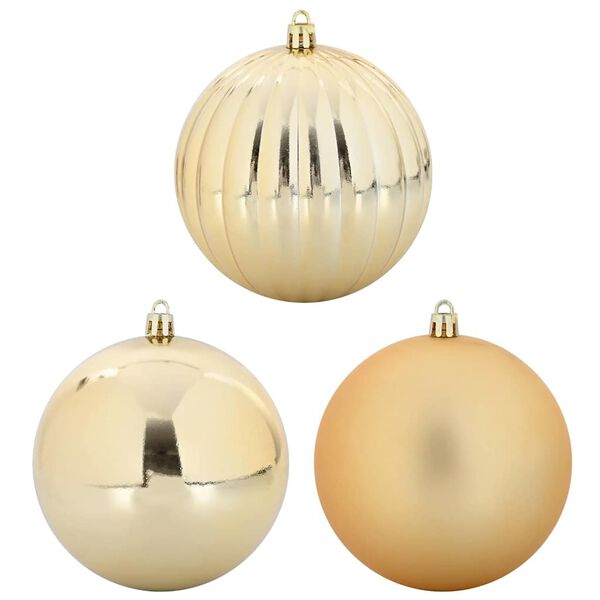 vidaXL Christmas Bauble Set 3 pcs Gold Plastic