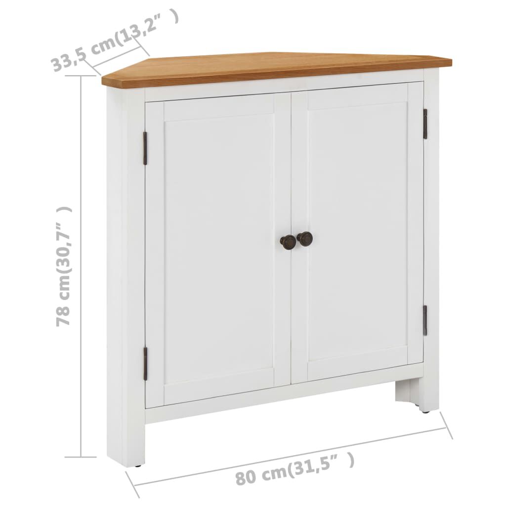 vidaXL Corner Cabinet 80x33.5x78 cm Solid Oak Wood