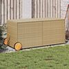vidaXL Garden Storage Box with Wheels Mix Beige 283L Poly Rattan
