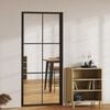 vidaXL Interior Door ESG Glass and Aluminium 93x201.5 cm Black