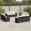 vidaXL 12 Piece Garden Sofa Set with Cushions Black Poly Rattan