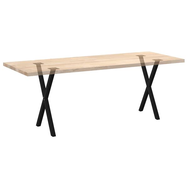 vidaXL Dining Table Legs X-Shaped 2 pcs Black 57x(72-73) cm Steel