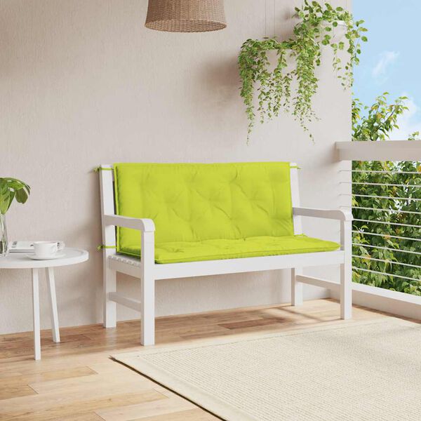 vidaXL Garden Bench Cushion Bright Green 120x(50+50)x7cm Oxford Fabric