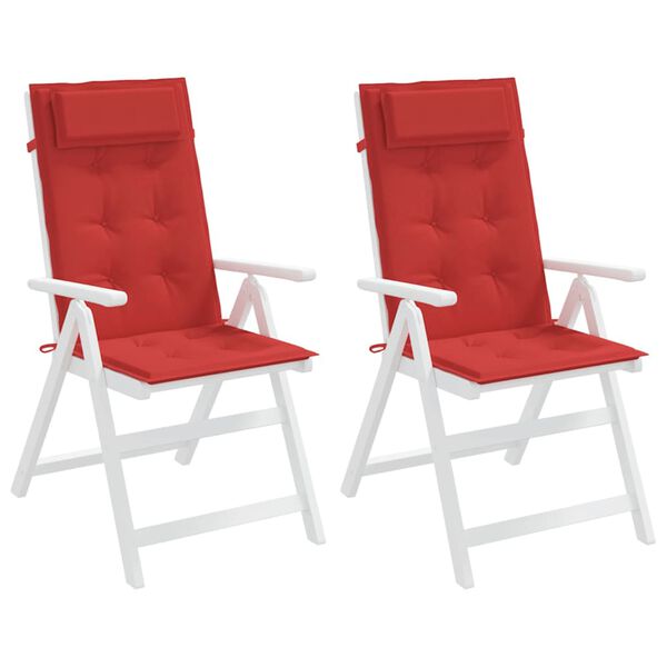 vidaXL Highback Chair Cushions 2 pcs Red Oxford Fabric