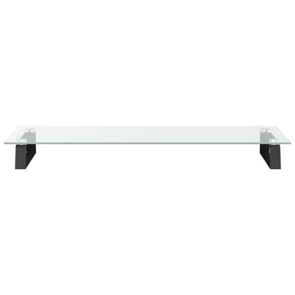 vidaXL Monitor Stand Black 80x35x8 cm Tempered Glass and Metal