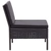 vidaXL 8 Piece Garden Lounge Set with Cushions Poly Rattan Black