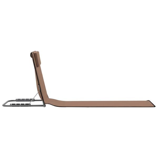 vidaXL Folding Beach Mats 2 pcs Steel and Fabric Brown