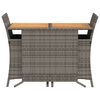 vidaXL 3 Piece Bistro Set with Cushions Grey Poly Rattan