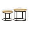 vidaXL Round Side Tables 2 pcs Solid Mango Wood and Steel
