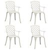 vidaXL 5 Piece Bistro Set Cast Aluminium White