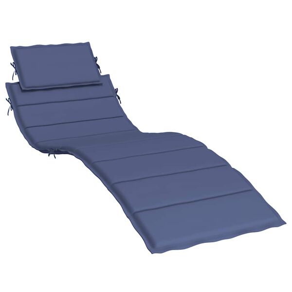 vidaXL Sun Lounger Cushion Navy Blue Oxford Fabric