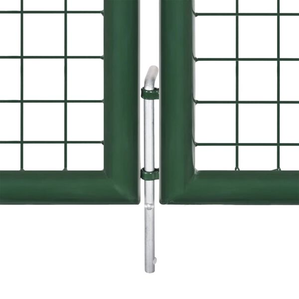 vidaXL Mesh Garden Gate Steel 390x100 cm Green