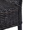 vidaXL Dining Chairs 2 pcs Black Kubu Rattan and Mahogany Wood