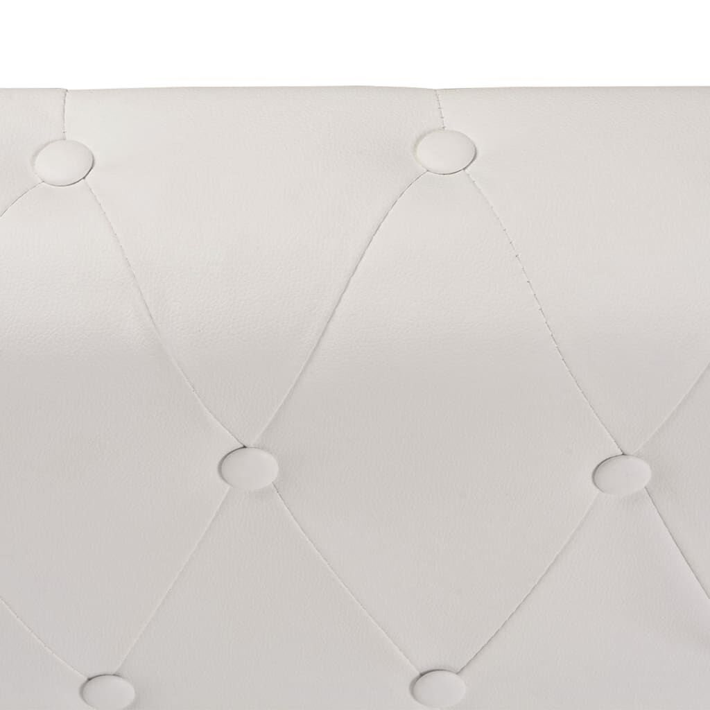 vidaXL Chesterfield Corner Sofa 5-Seater White Faux Leather