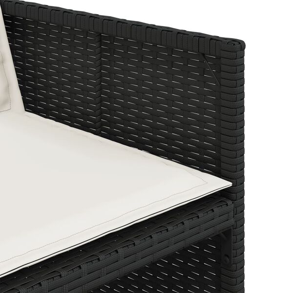vidaXL 9 Piece Garden Dining Set with Cushions Black Poly Rattan
