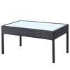 vidaXL 4 Piece Garden Lounge Set with Cushions Poly Rattan Black