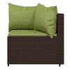 vidaXL 4 Piece Garden Lounge Set with Cushions Brown Poly Rattan