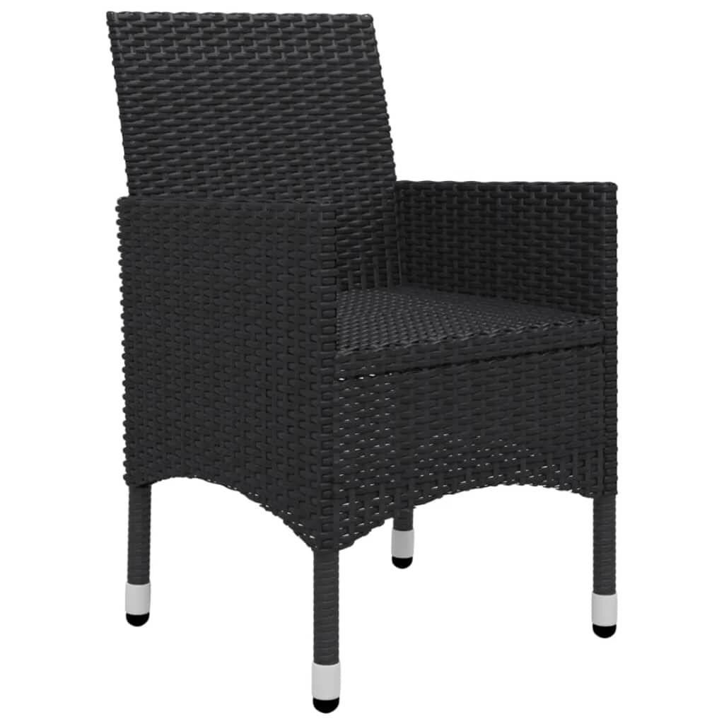 vidaXL 5 Piece Garden Dining Set Black