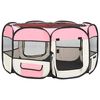 vidaXL Foldable Dog Playpen with Carrying Bag Pink 125x125x61 cm