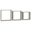 vidaXL Wall Cube Shelves 3 pcs Concrete Grey