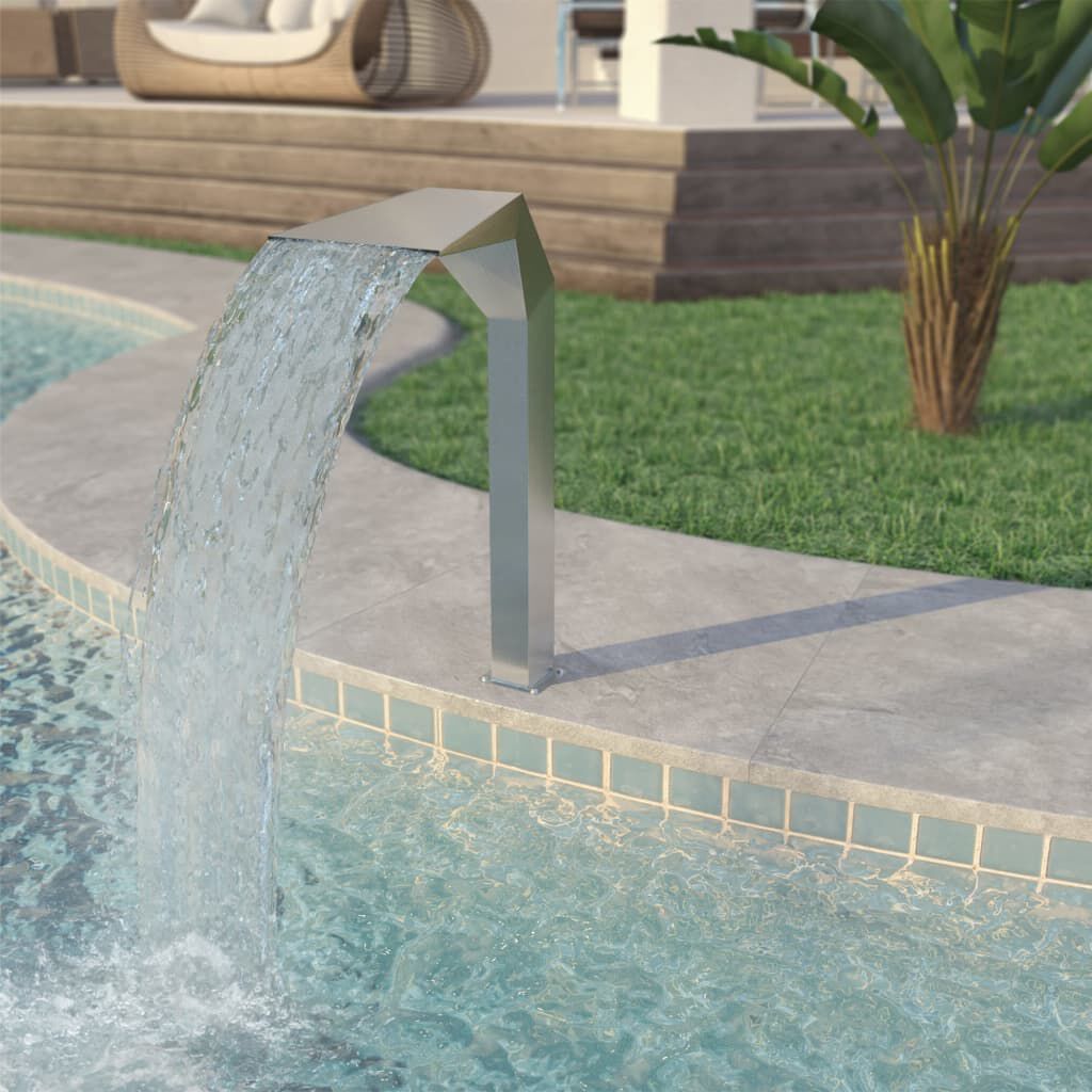 vidaXL Pool Fountain Stainless Steel 50x30x90 cm Silver