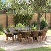 vidaXL Garden Dining Set with Cushion 9 pcs Grey Poly Rattan