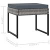 vidaXL 11 Piece Garden Dining Set with Cushions Poly Rattan Grey