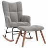 vidaXL Rocking Chair with a Stool Light Grey Velvet