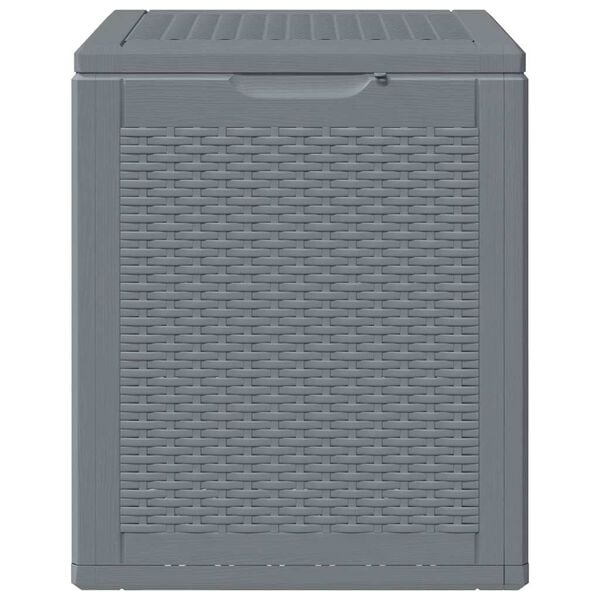 vidaXL Garden Storage Box Grey PP Rattan 90 L