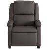 vidaXL Massage Recliner Chair Dark Brown Real Leather