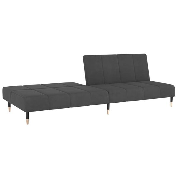vidaXL 2-Seater Sofa Bed Dark Grey Velvet