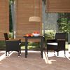 vidaXL 3 Piece Garden Dining Set with Cushions Poly Rattan Black