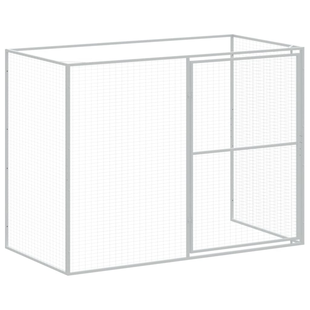vidaXL Dog House with Run Anthracite 214x1069x181 cm Galvanised Steel