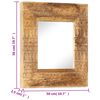 vidaXL Hand-Carved Mirror 50x50x2.5 cm Solid Mango Wood