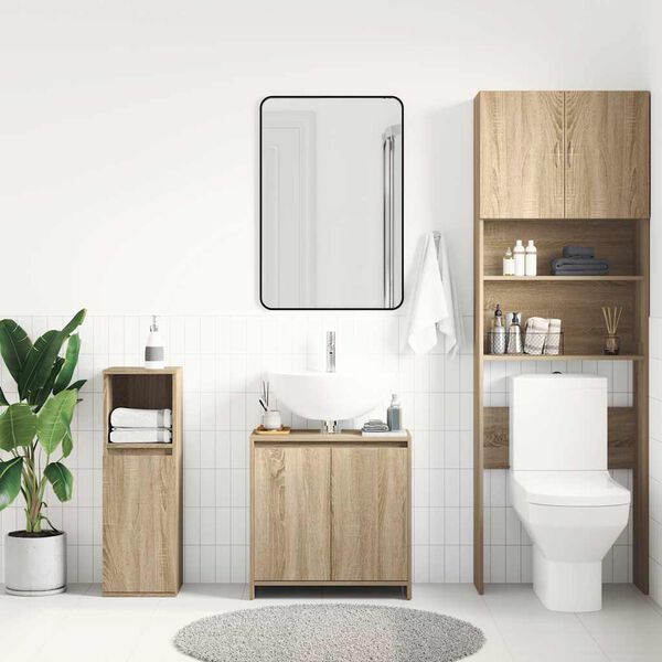 vidaXL Bathroom Cabinet Sonoma Oak 60x33x61 cm Engineered Wood