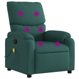 vidaXL Massage Recliner Chair Dark Green Fabric