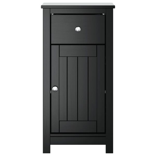 vidaXL Bathroom Cabinet BERG Black 40x34x80 cm Solid Wood Pine