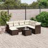 vidaXL 8 Piece Garden Sofa Set with Cushions Brown Poly Rattan