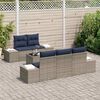 vidaXL Garden Sofa Set with Cushion 6 pcs Grey Poly Rattan