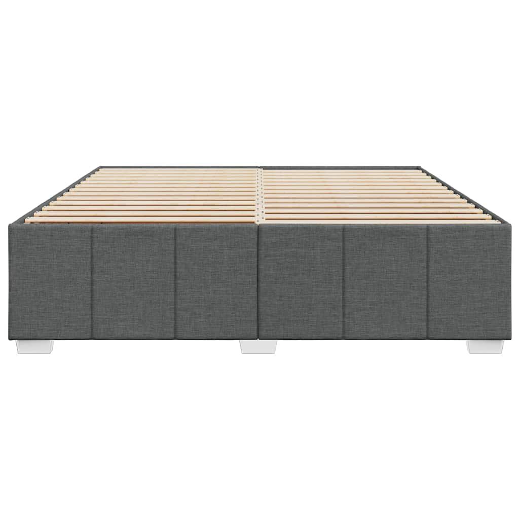 vidaXL Bed Frame without Mattress Dark Grey King Fabric