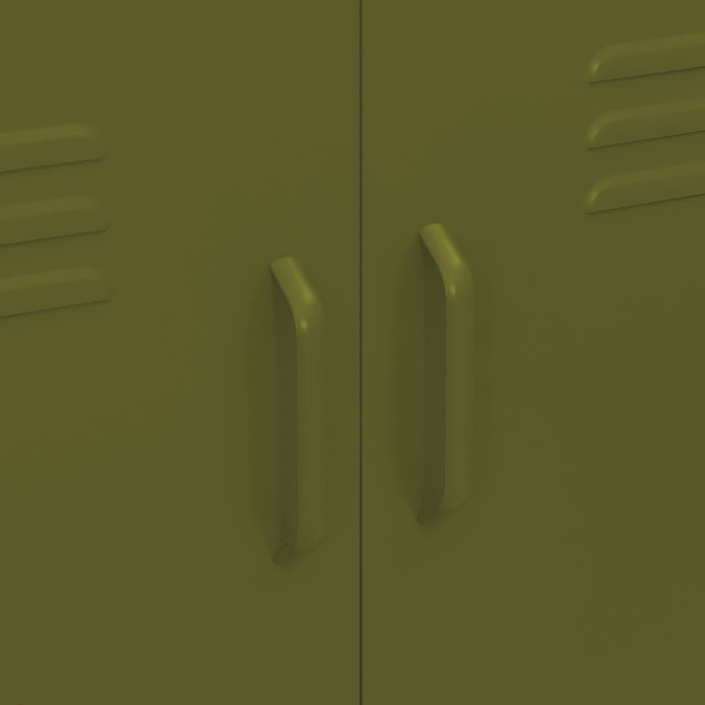 vidaXL Storage Cabinet Olive Green 80x35x101.5 cm Steel