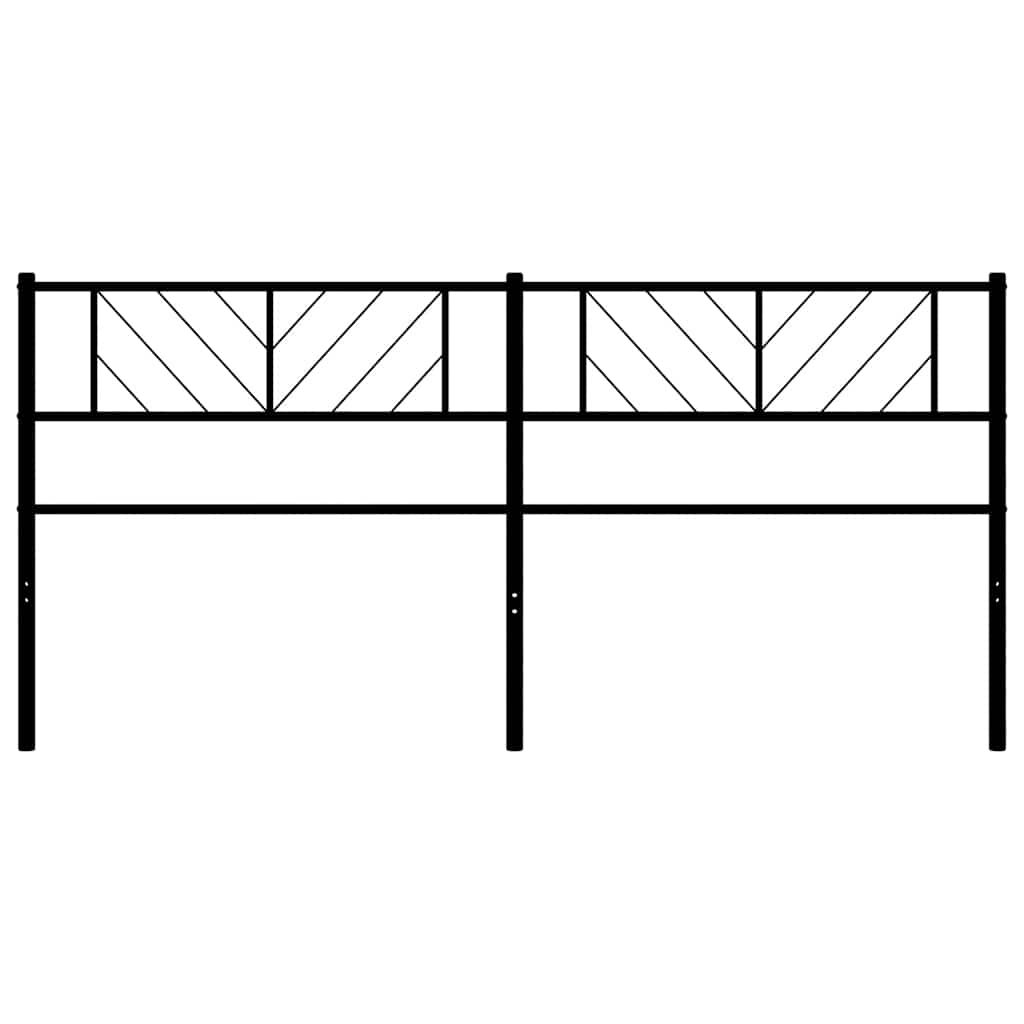 vidaXL Metal Headboard Black 180 cm