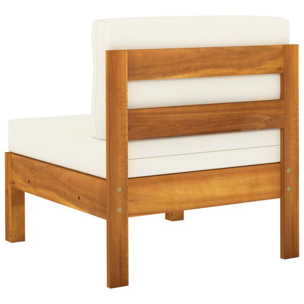 vidaXL 8 Piece Garden Lounge Set with Cream White Cushions Acacia Wood