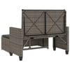 vidaXL Garden Bench with Cushions and Footstool Grey Poly Rattan