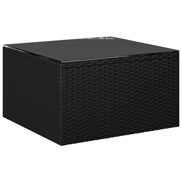 vidaXL 9 Piece Garden Lounge Set with Cushions Poly Rattan Black