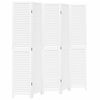 vidaXL Room Divider&nbsp;5 Panels White Solid Wood Paulownia