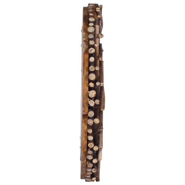 vidaXL Wall Mirror 60 cm Teak Round